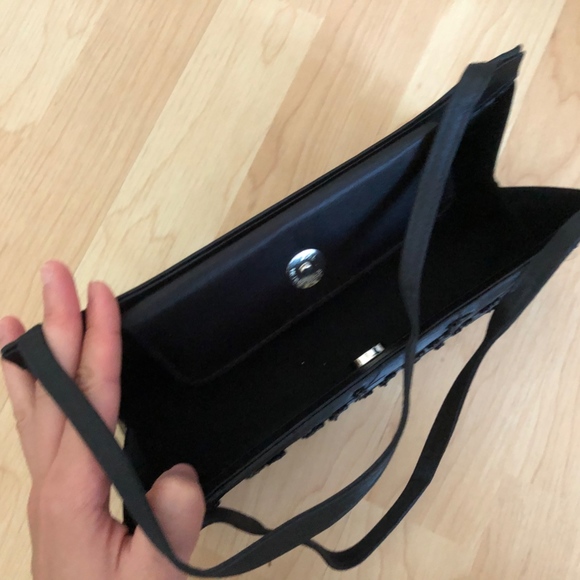 NWOT Black Satin Jewel Small Clutch - Picture 3 of 3